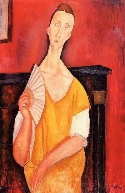 Portrait of Lunia Czechowska with a Fan Amedeo Modigliani